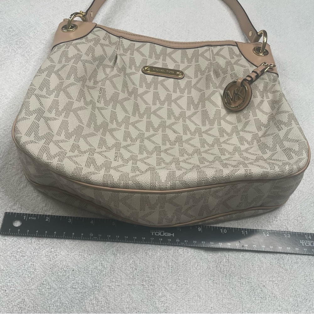 Michael‎ Kors Beige and Cream Women's Shoulder Bag~ Jet Set MK Logo - Picture 3 of 15